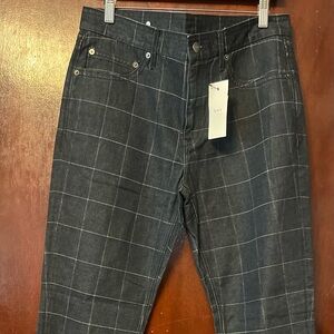 ONS Men's Navy Blue Checkered Jeans